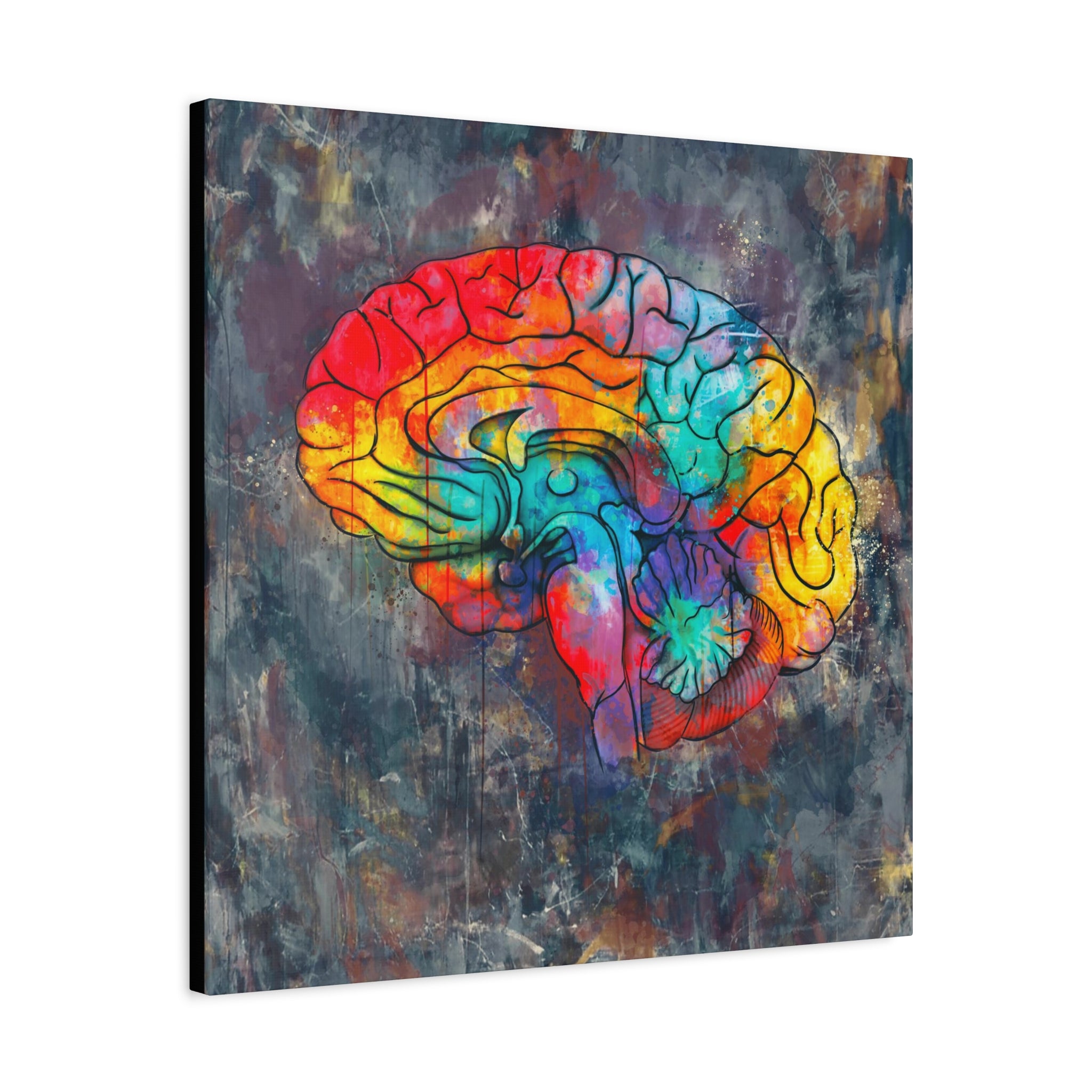 Oil & Watercolor Brain Canvas Print