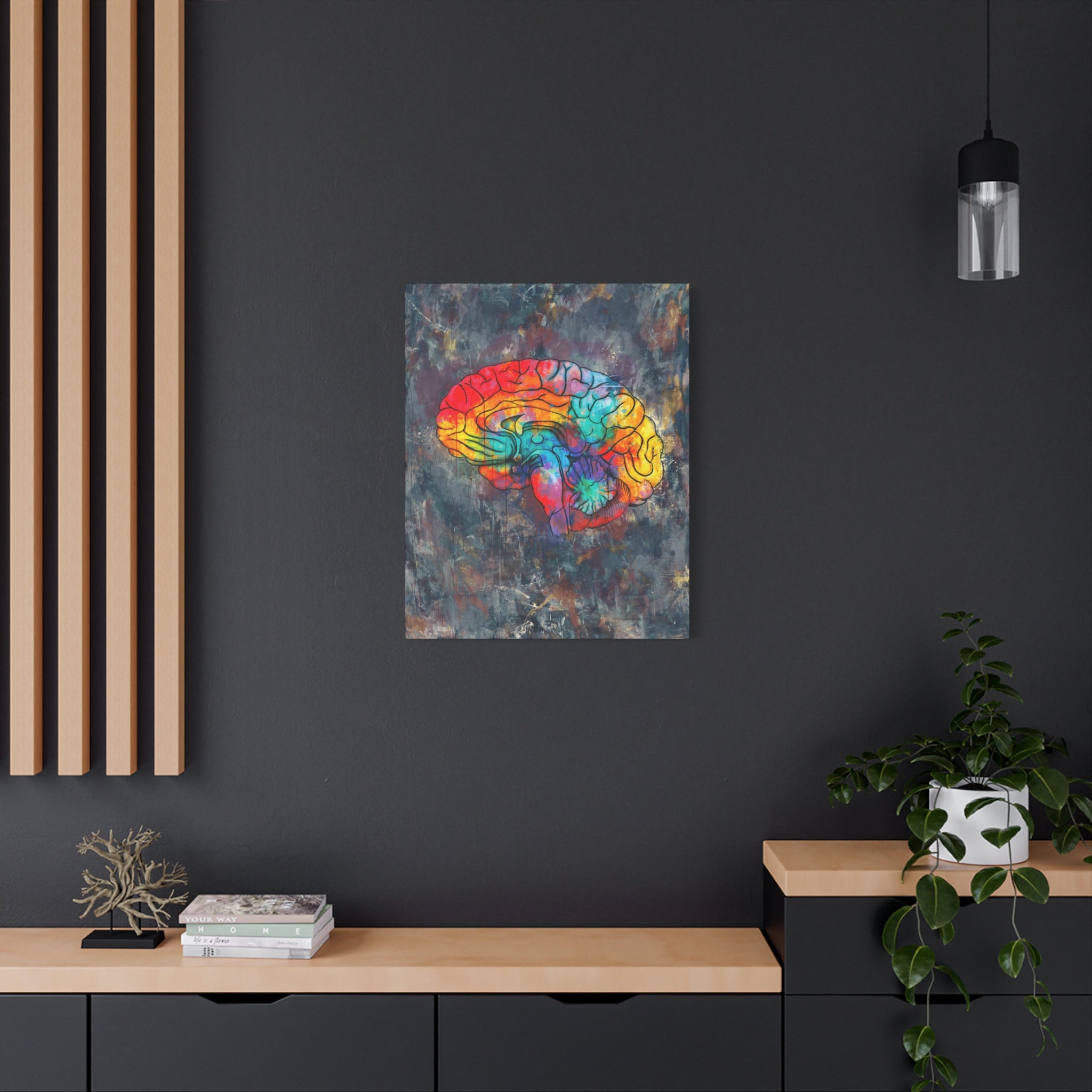 Oil & Watercolor Brain Canvas Print