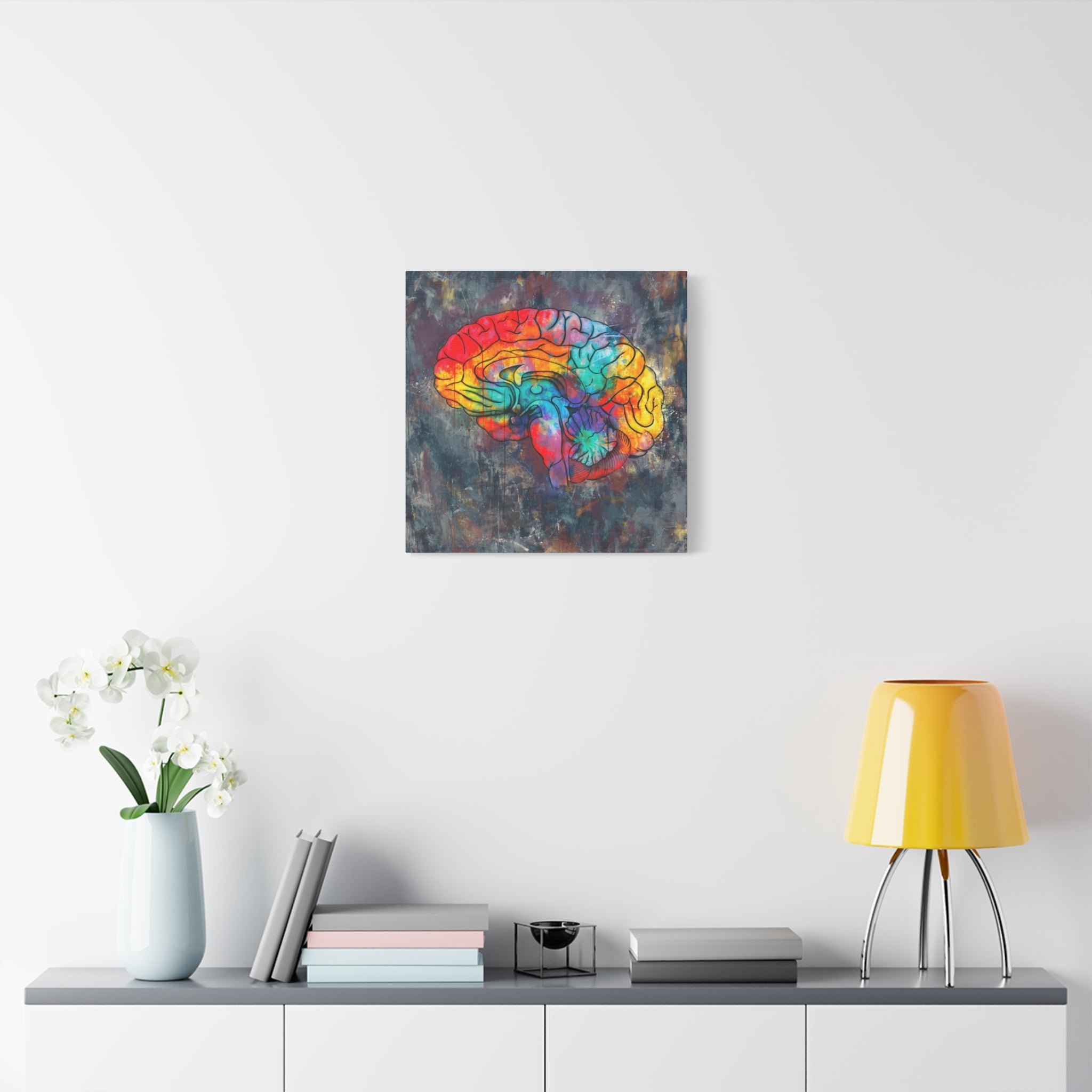 Oil & Watercolor Brain Canvas Print