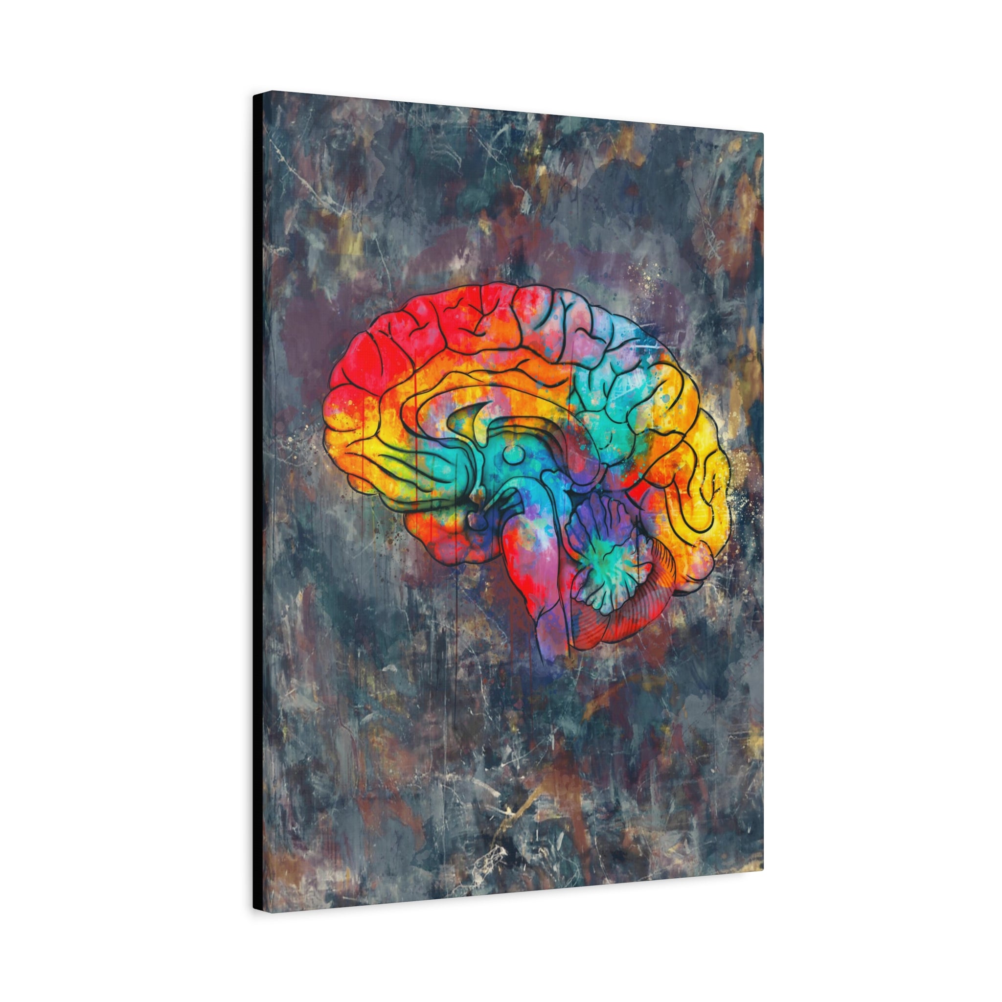Oil & Watercolor Brain Canvas Print