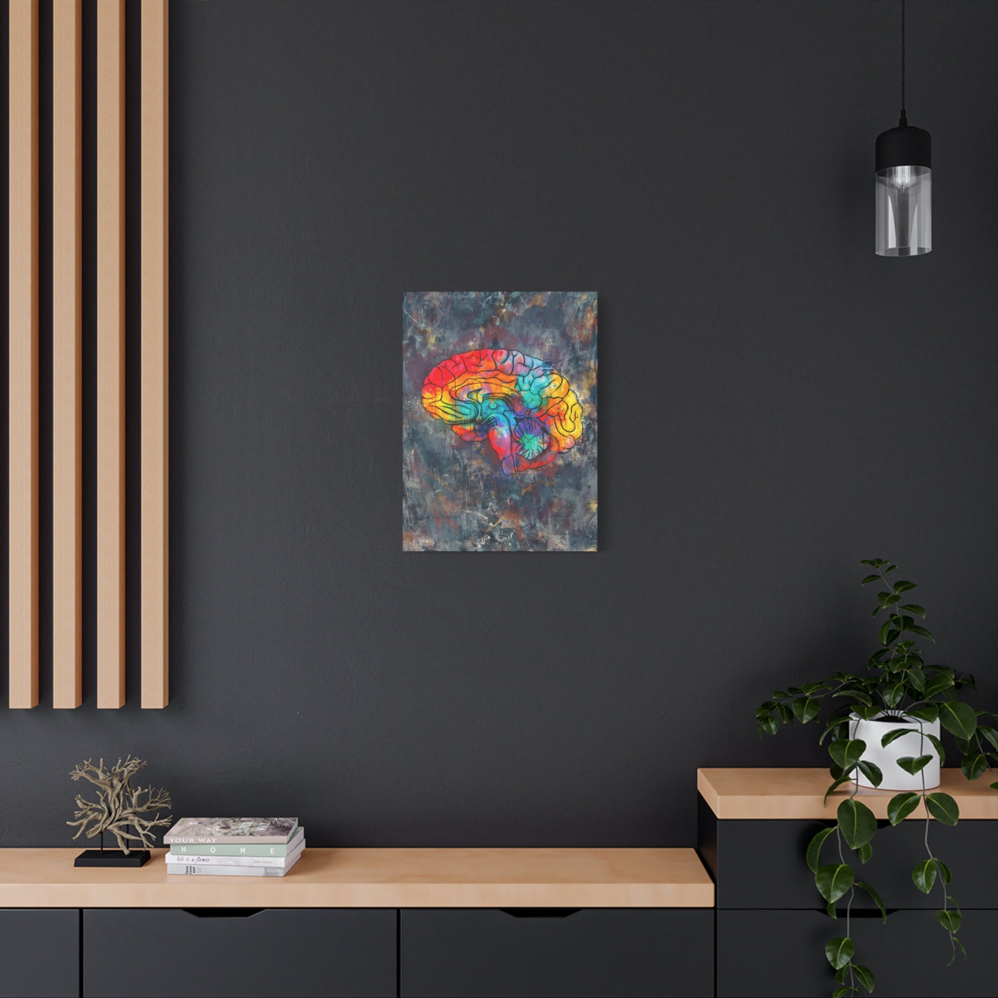 Oil & Watercolor Brain Canvas Print