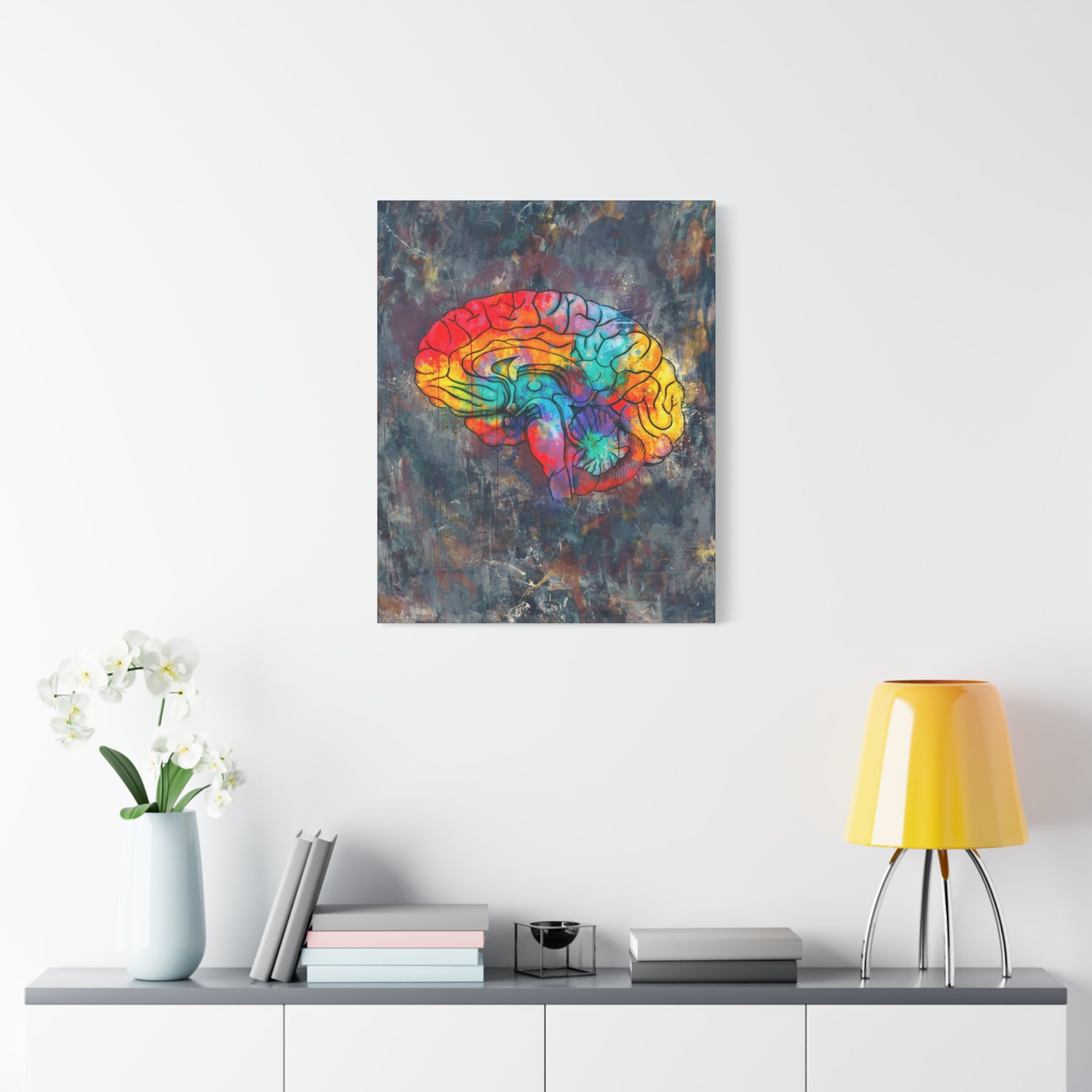 Oil & Watercolor Brain Canvas Print