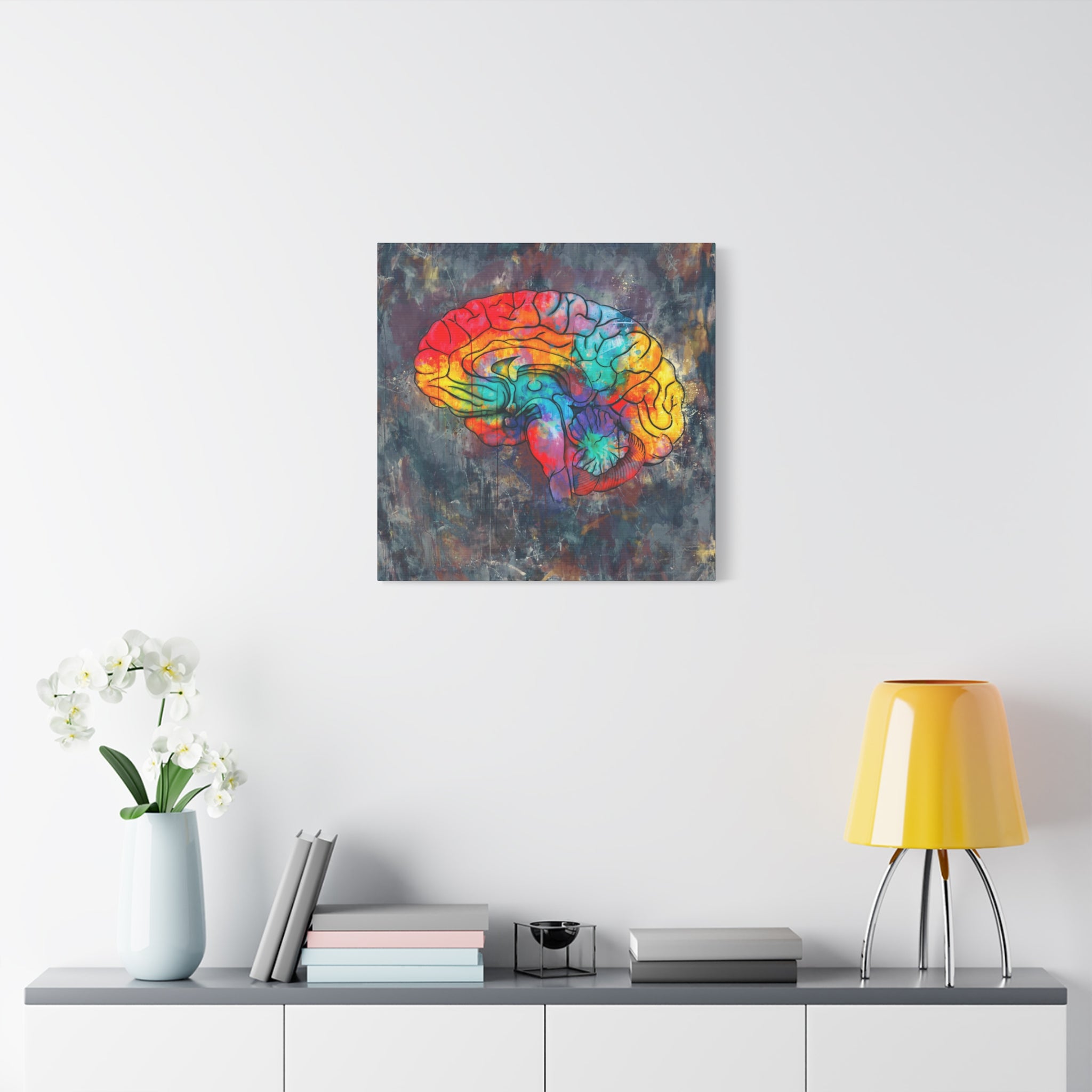 Oil & Watercolor Brain Canvas Print
