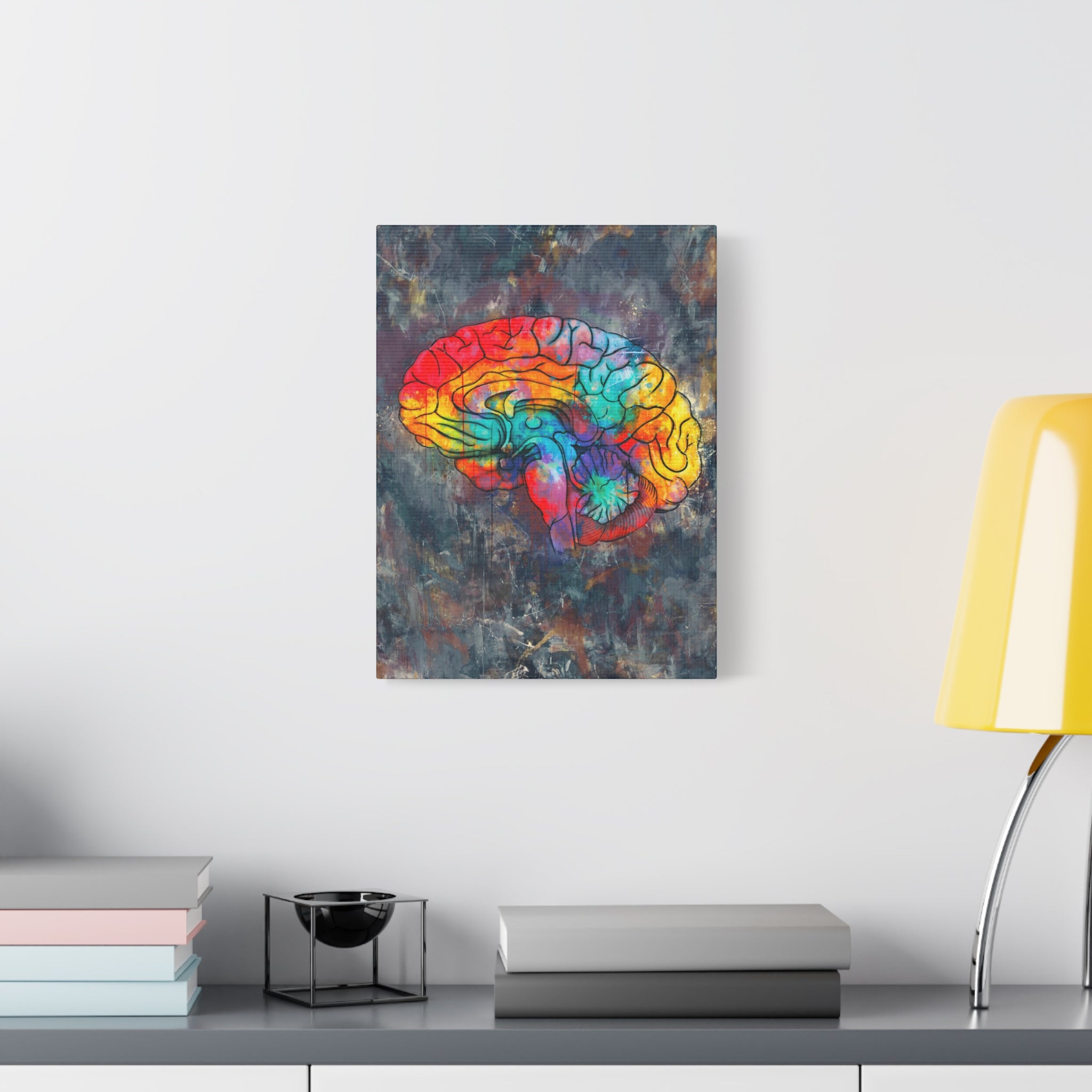 Oil & Watercolor Brain Canvas Print