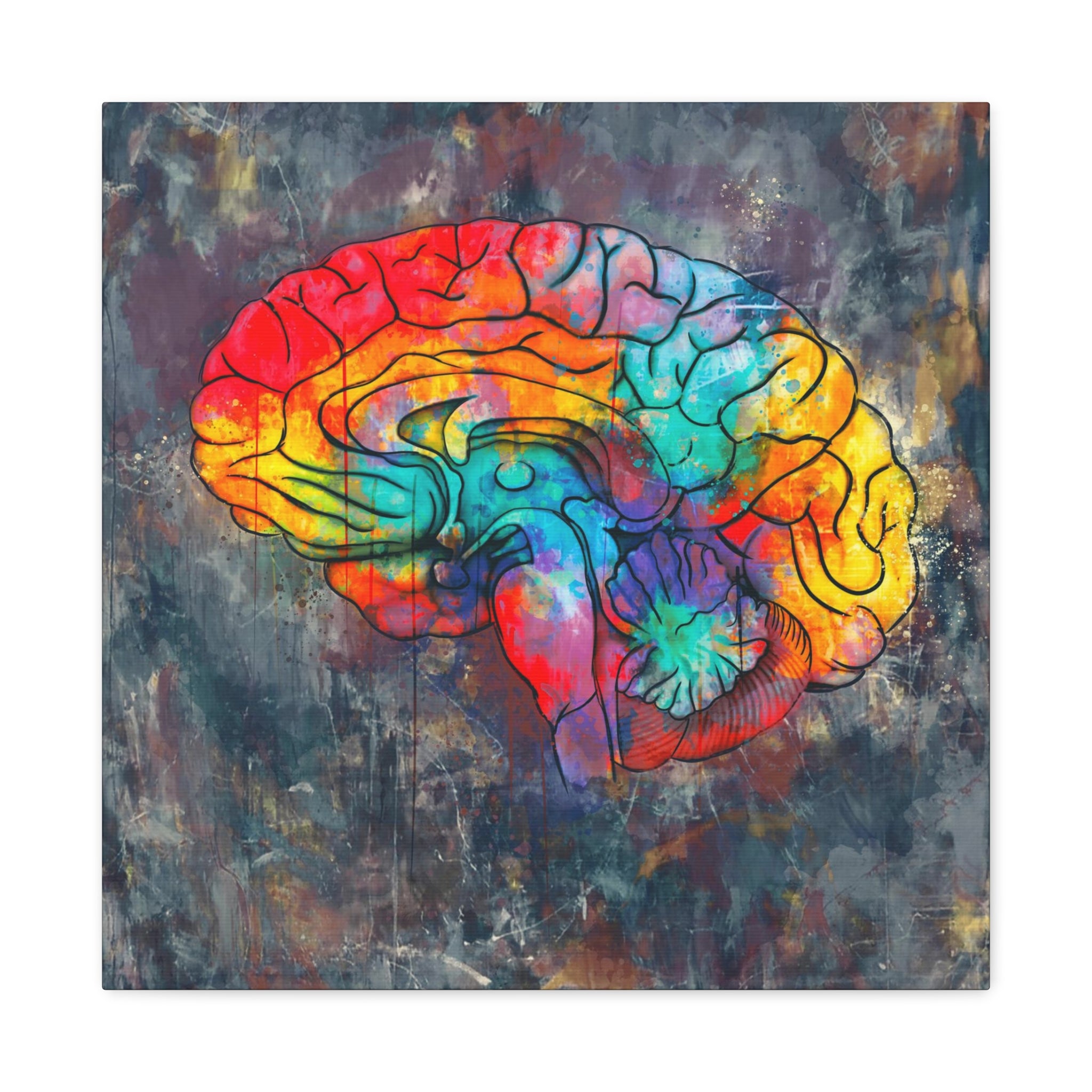 Oil & Watercolor Brain Canvas Print