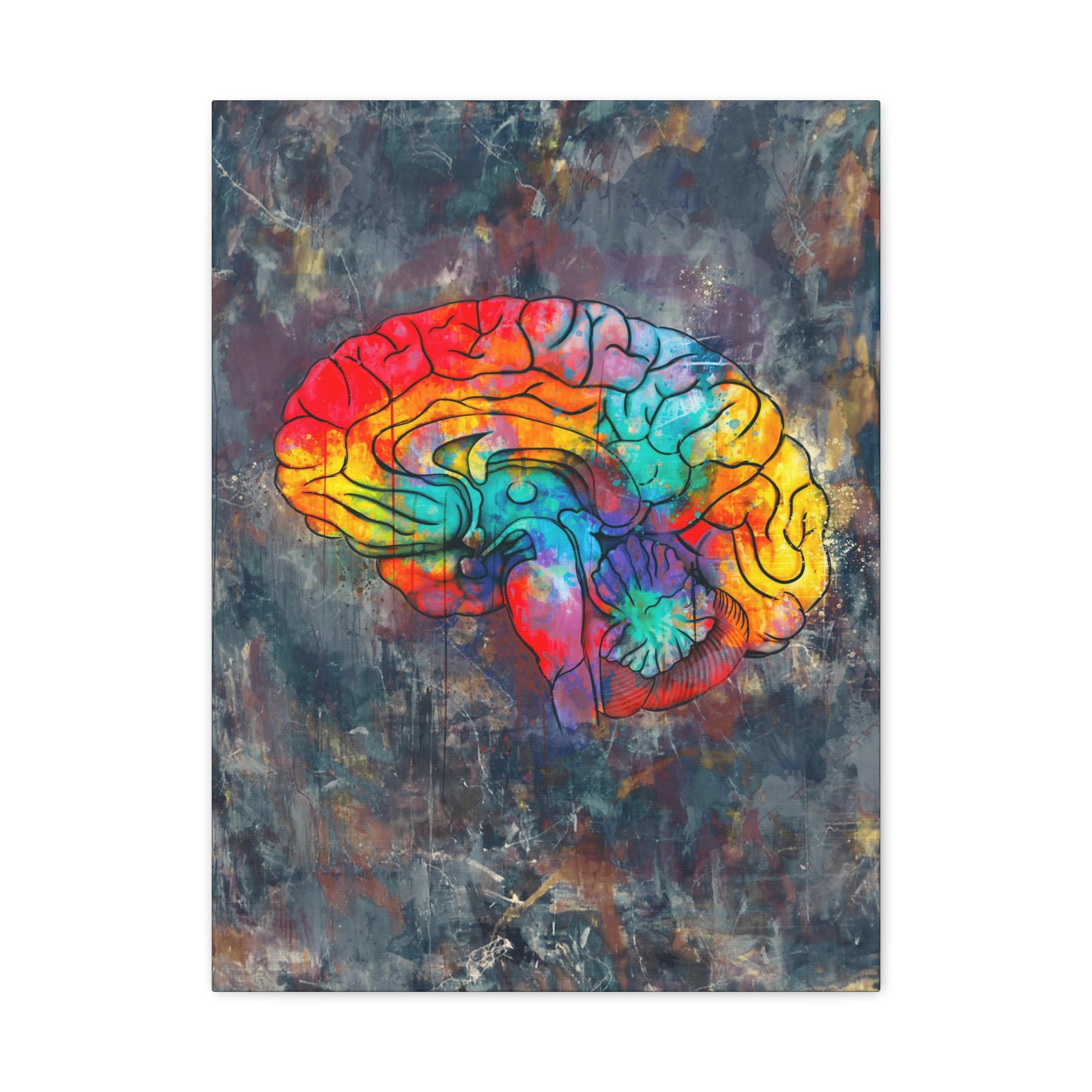 Oil & Watercolor Brain Canvas Print