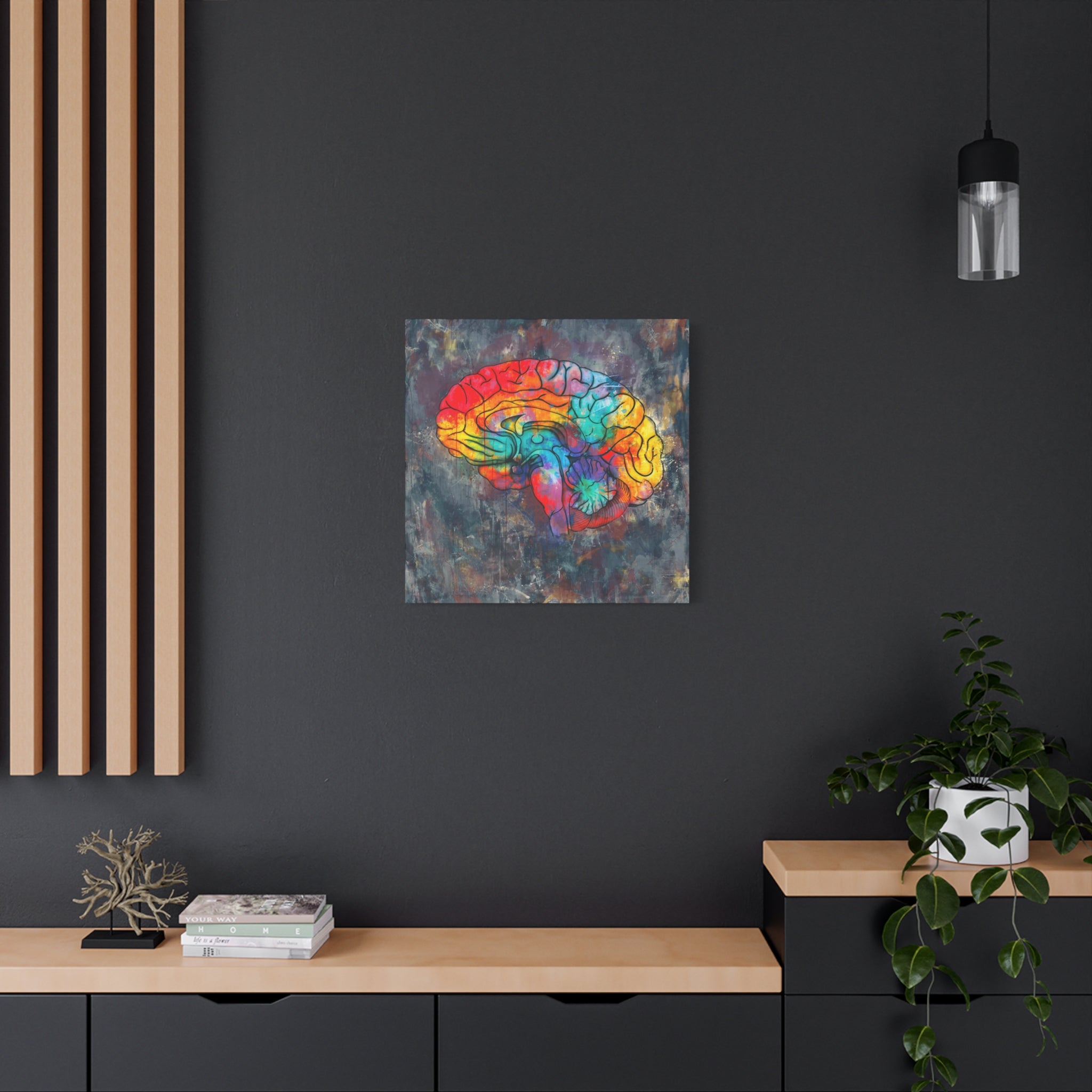 Oil & Watercolor Brain Canvas Print