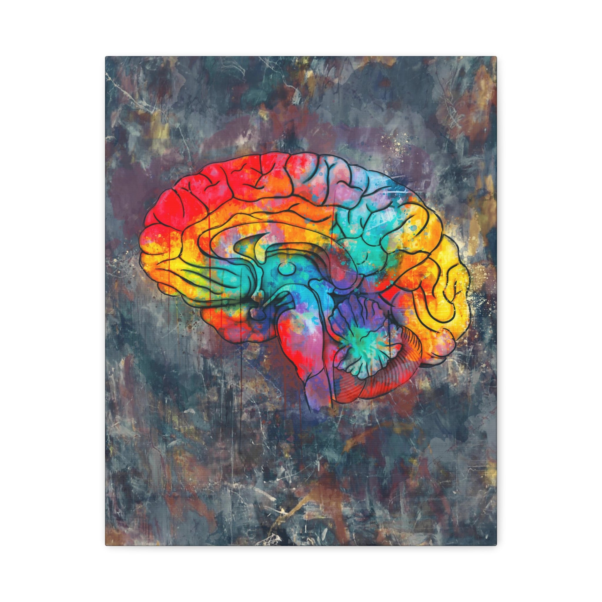 Oil & Watercolor Brain Canvas Print