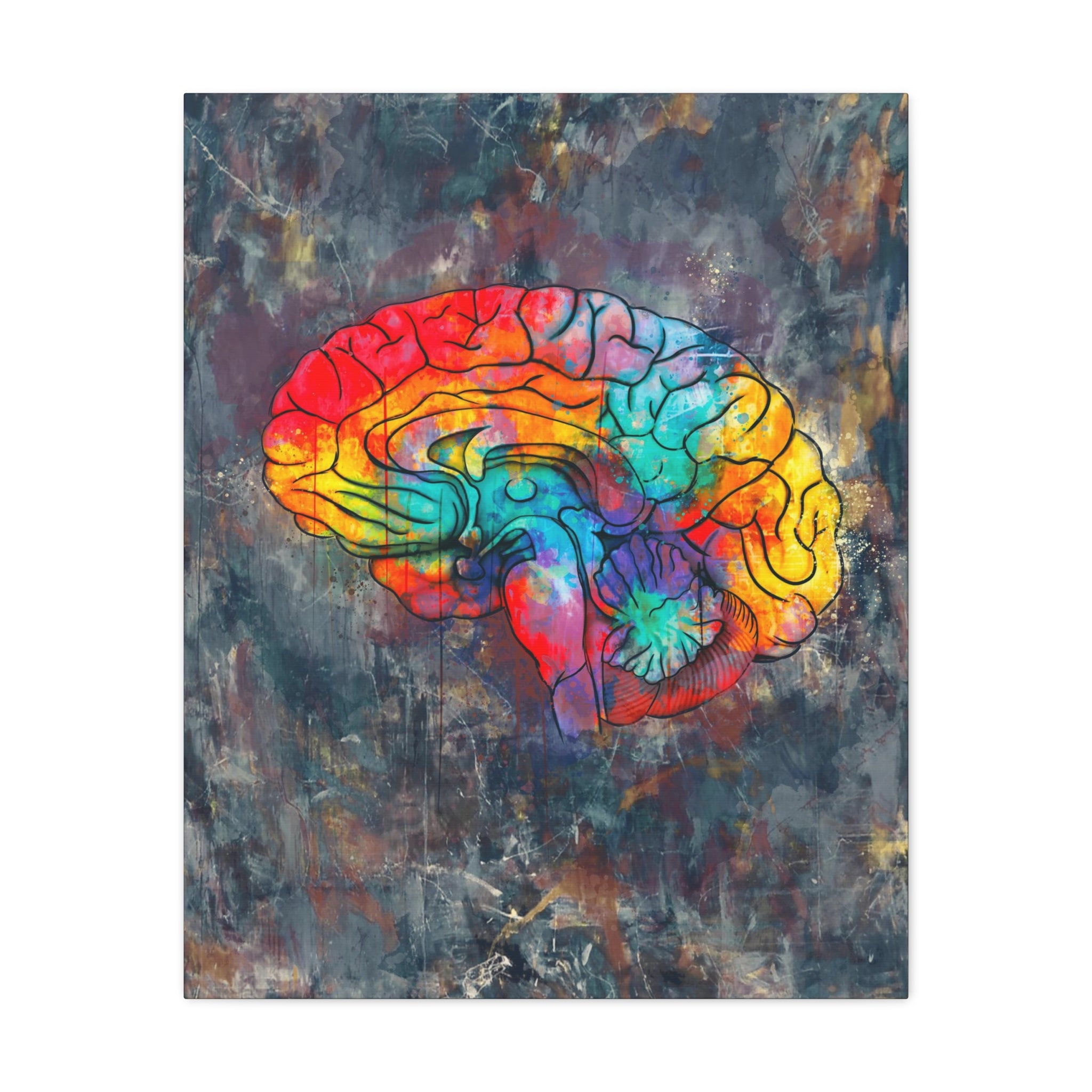 Oil & Watercolor Brain Canvas Print