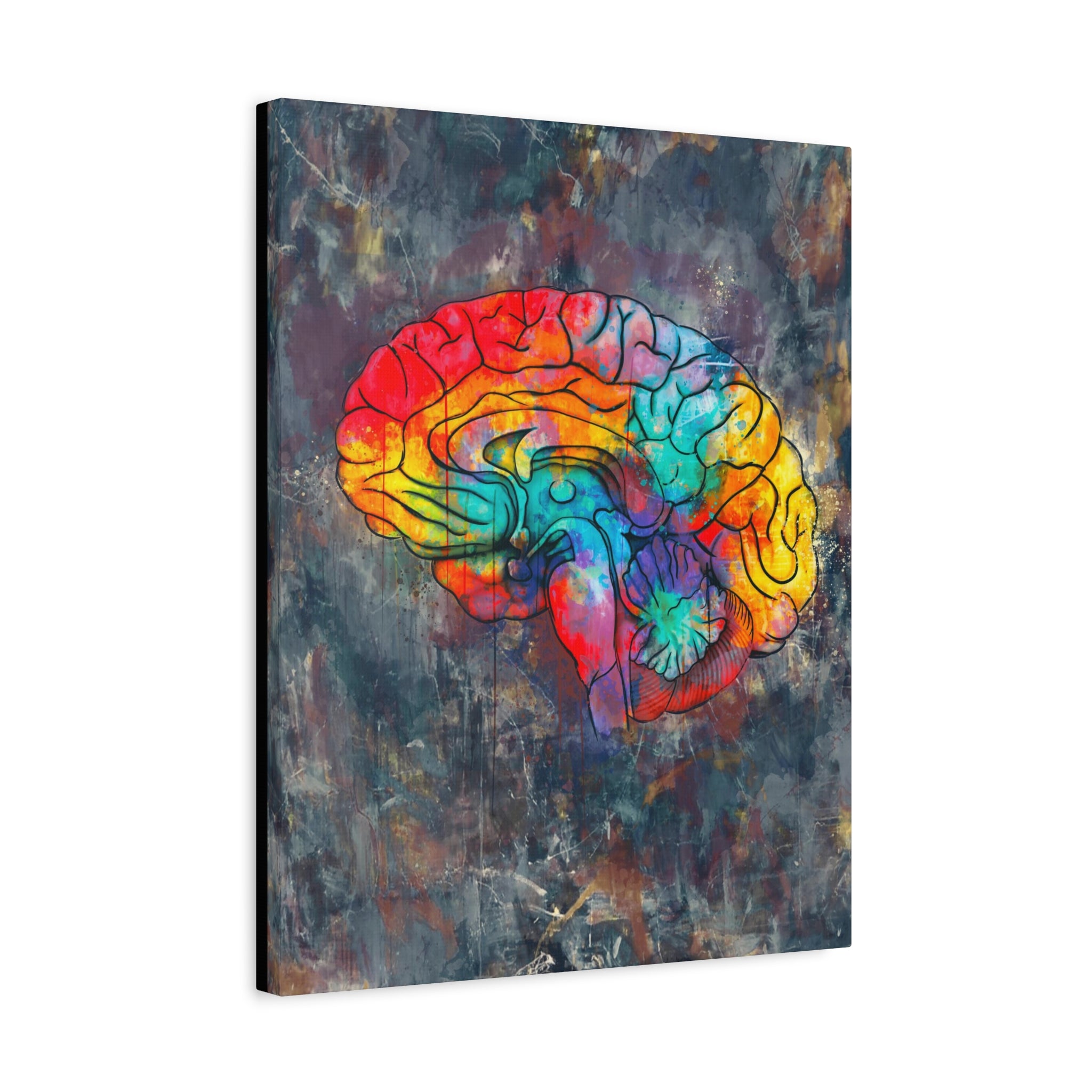 Oil & Watercolor Brain Canvas Print