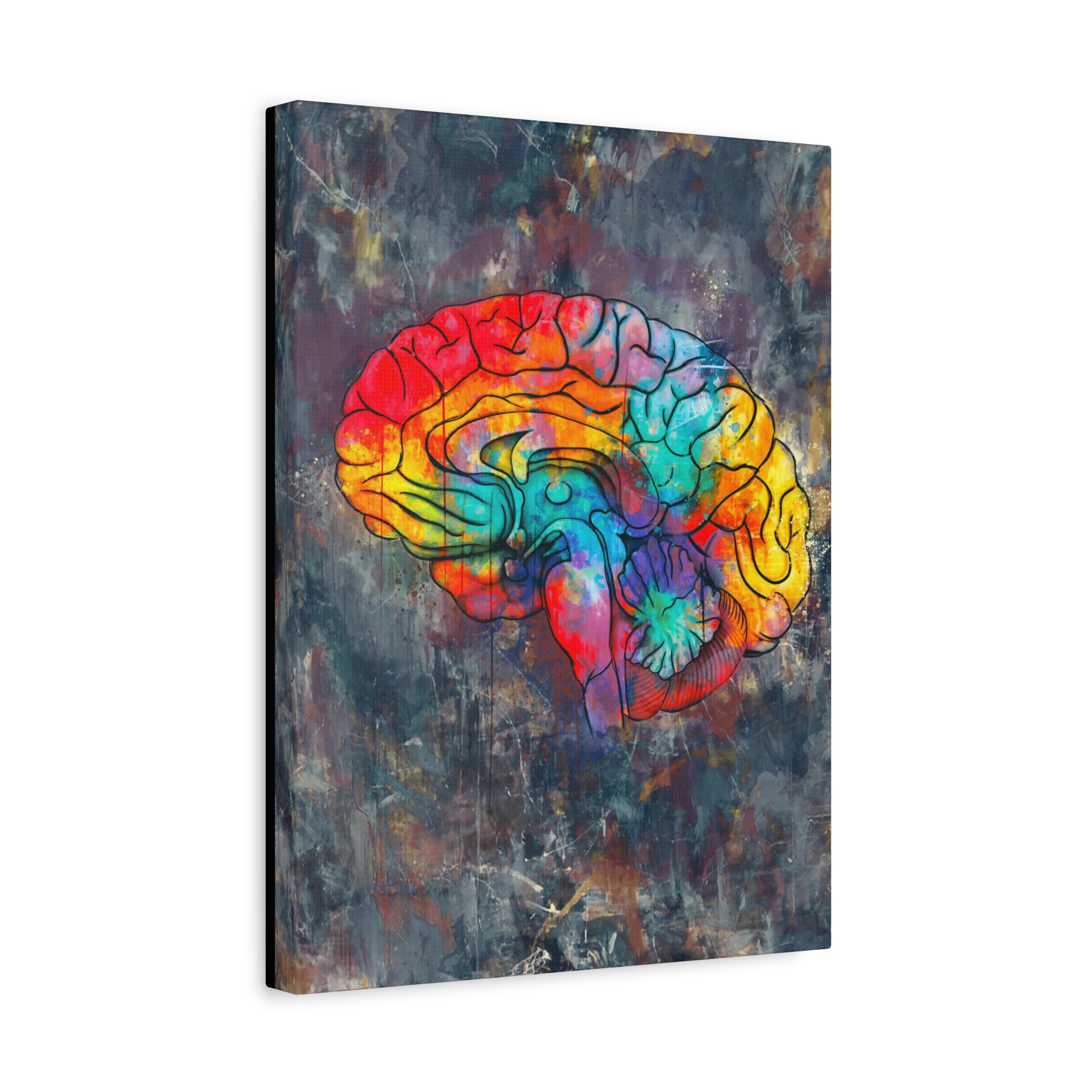 Oil & Watercolor Brain Canvas Print