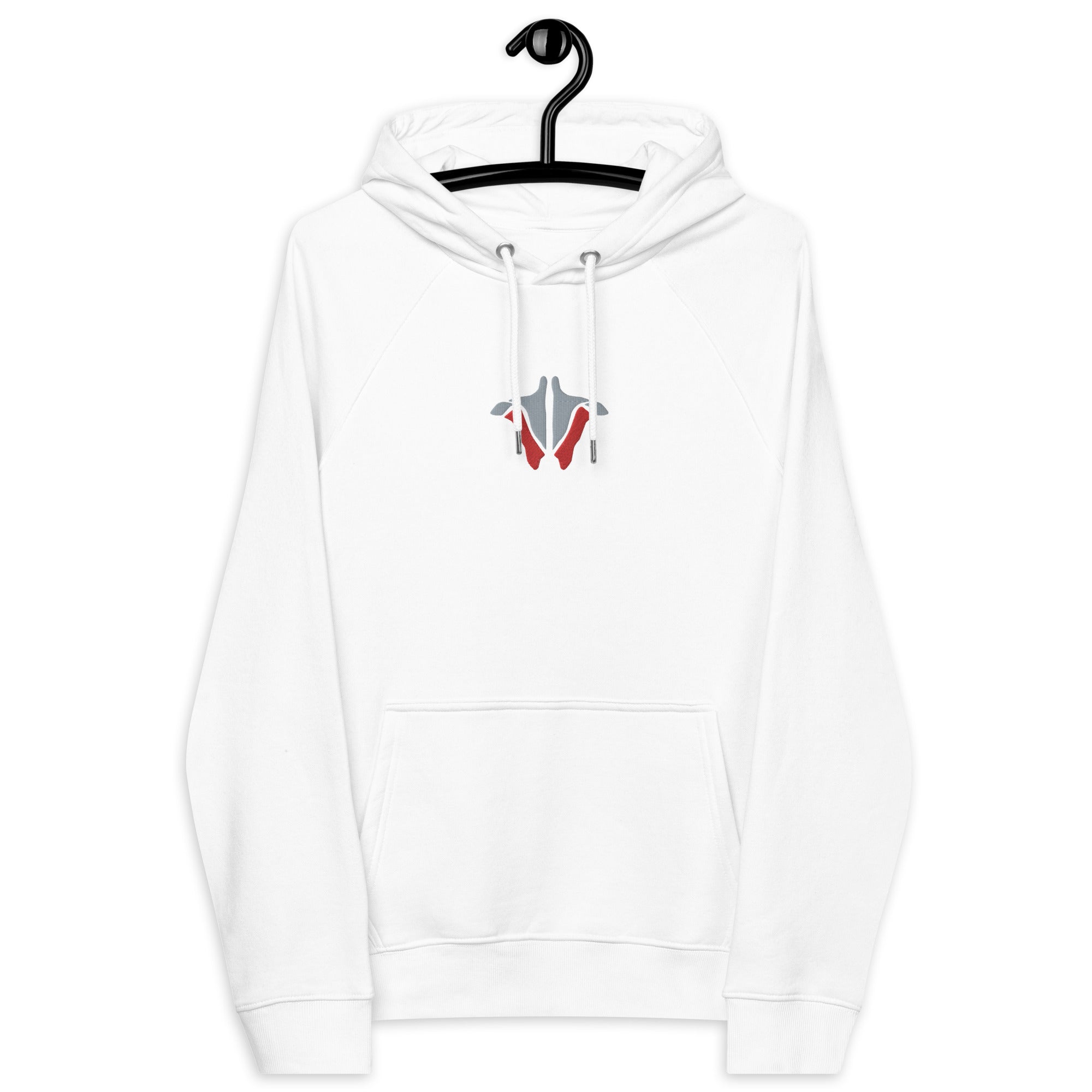 IOHA Embroidered Organic Cotton Raglan Hoodie (White)