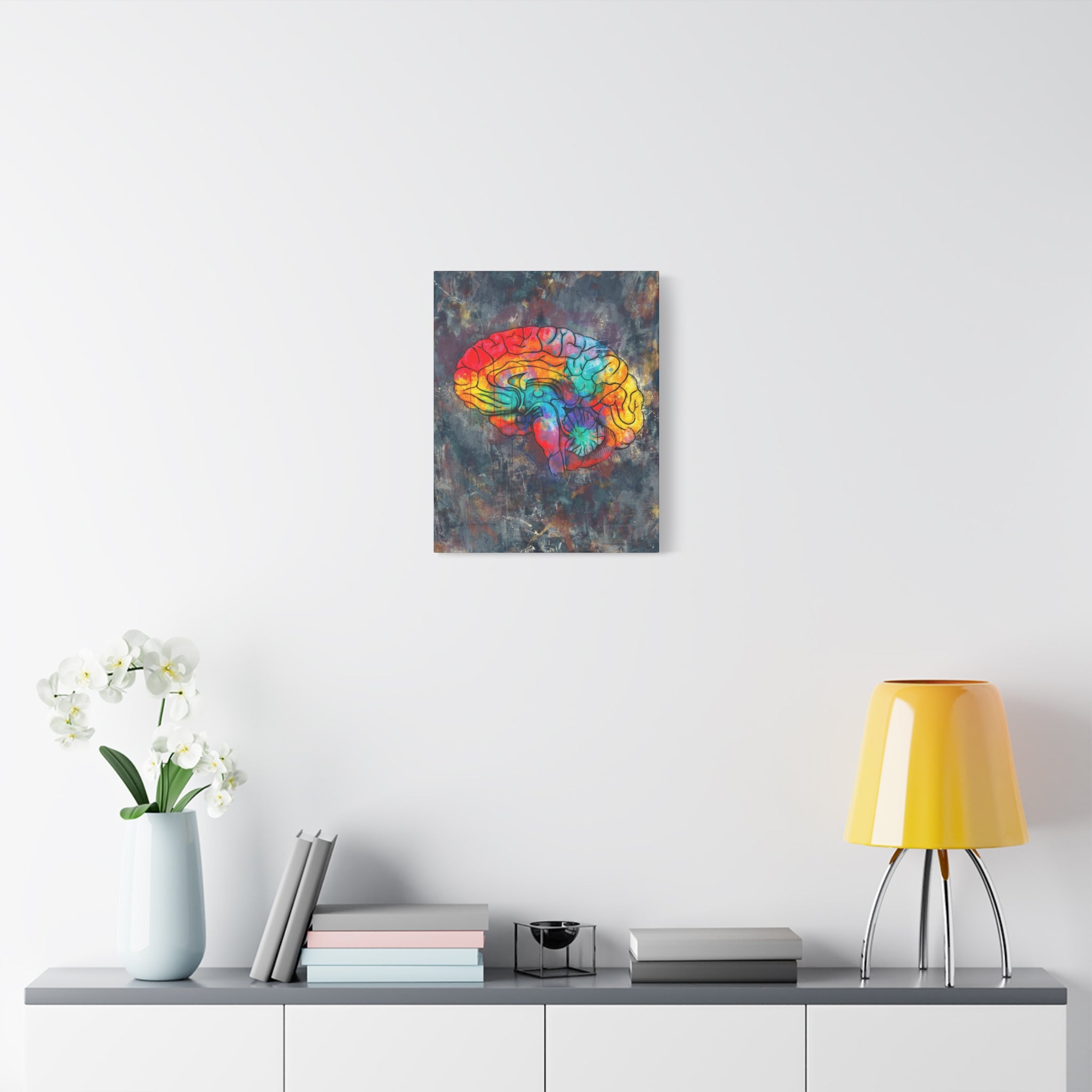 Oil & Watercolor Brain Canvas Print