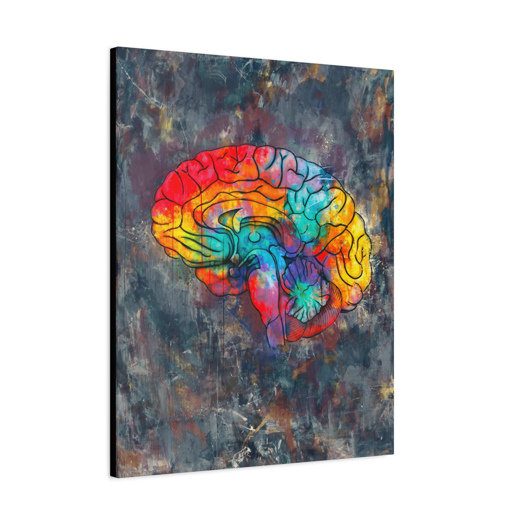 Oil & Watercolor Brain Canvas Print