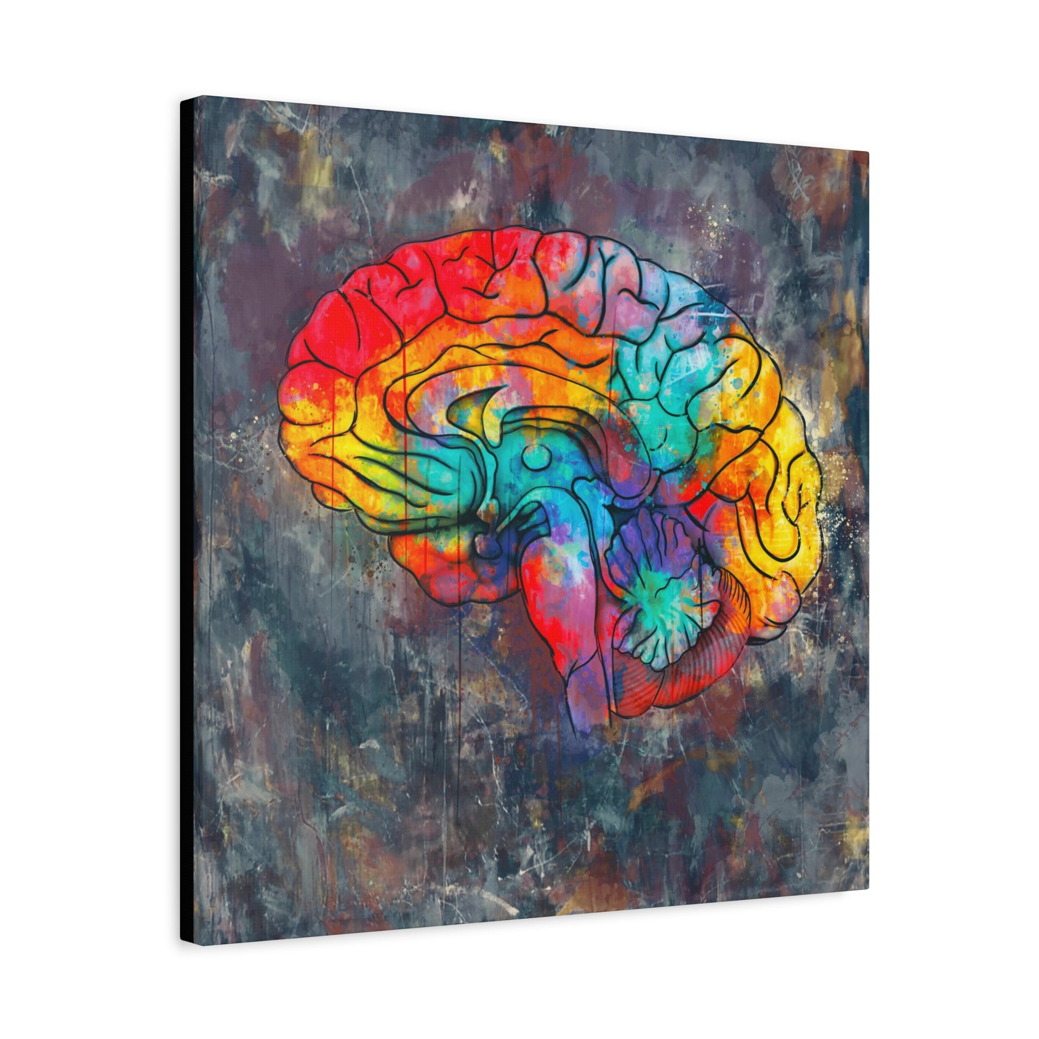Oil & Watercolor Brain Canvas Print