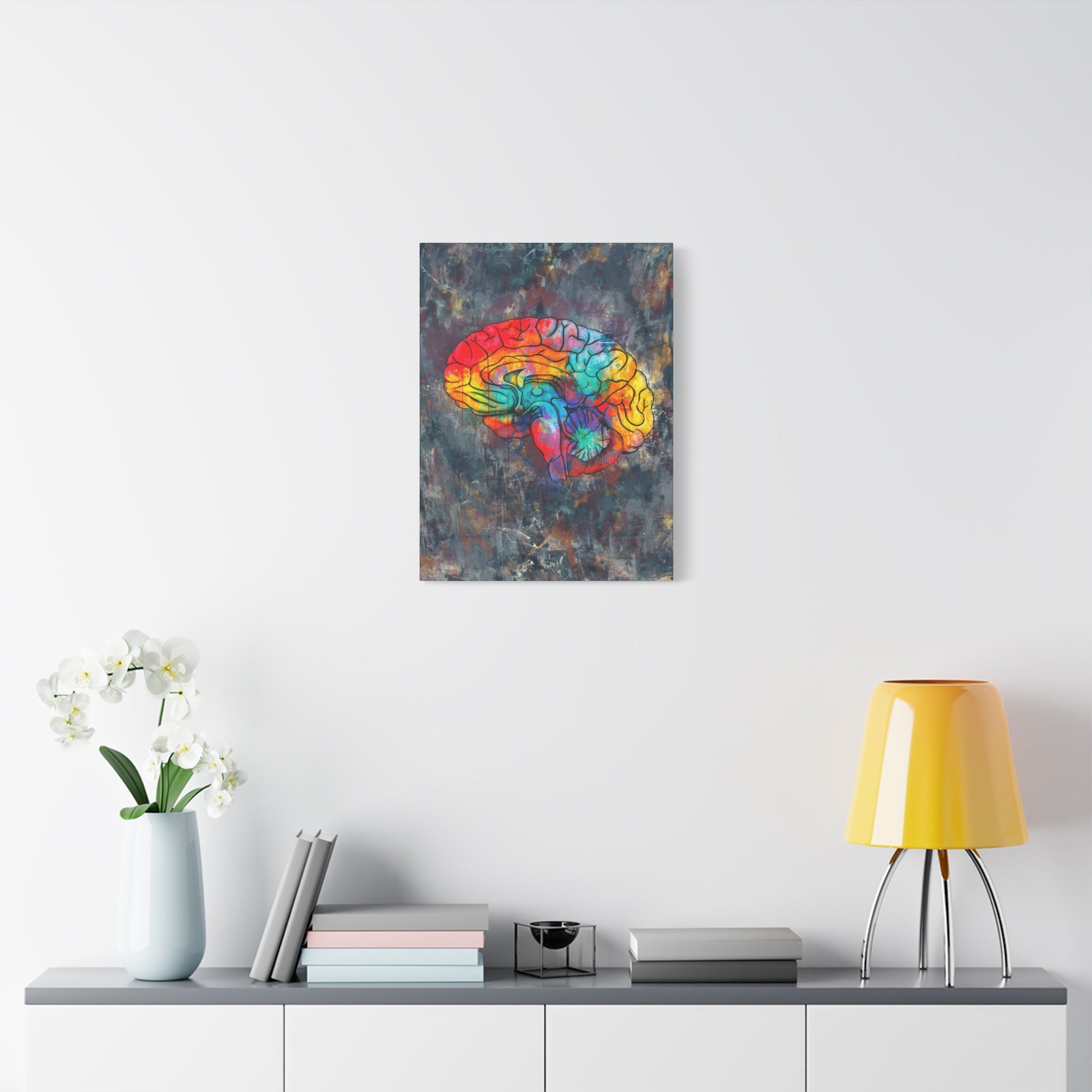 Oil & Watercolor Brain Canvas Print