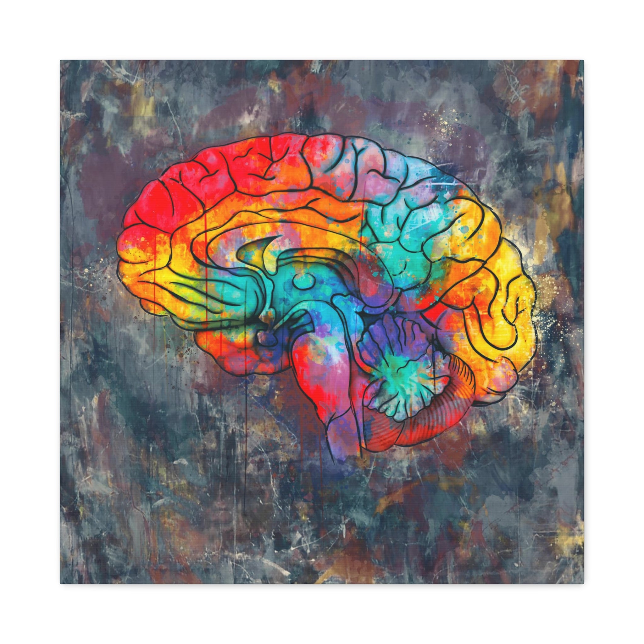 Oil & Watercolor Brain Canvas Print