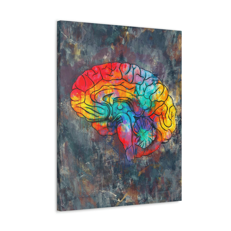 Oil & Watercolor Brain Canvas Print