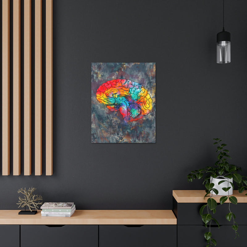 Oil & Watercolor Brain Canvas Print